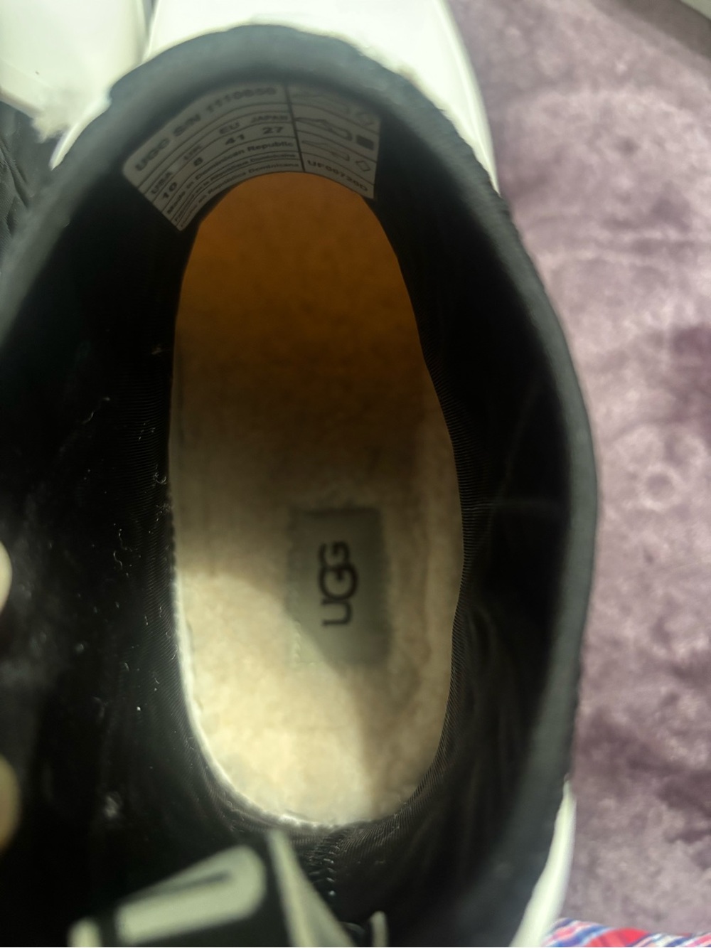 UGG White and Black Women's Short Rain Boots - Picture 8 of 10